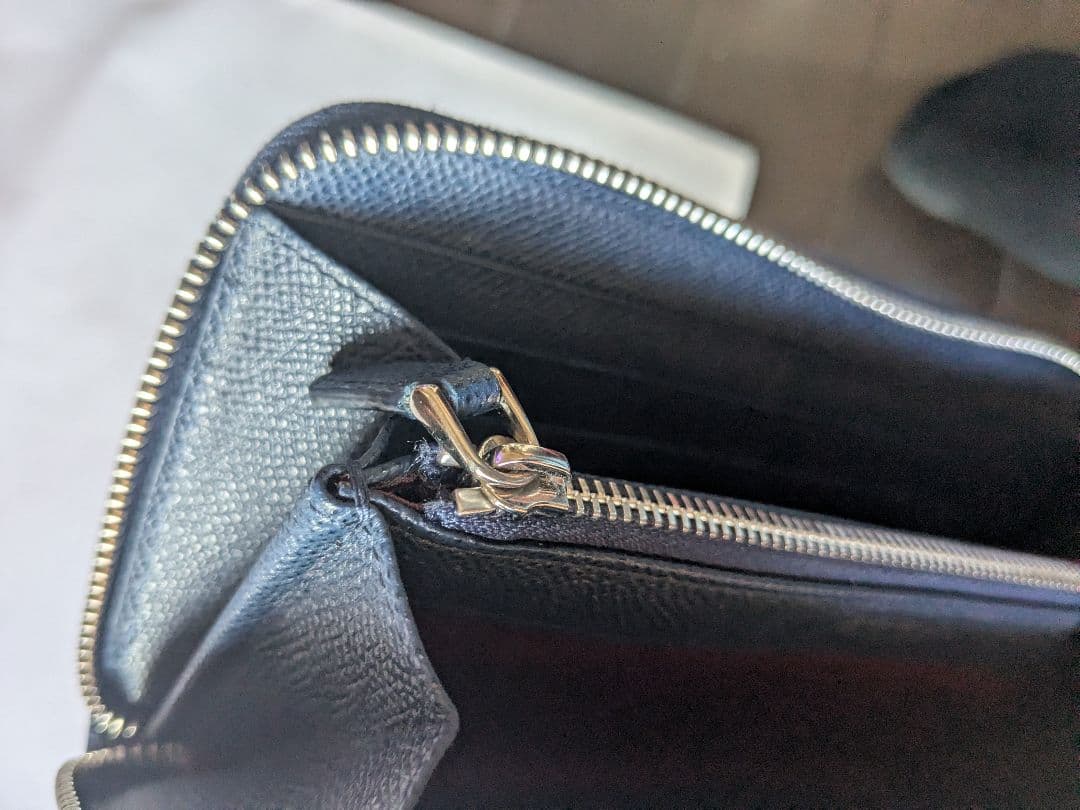 ブルガリ BVLGALI MAN 282588 ブルー　ジップウォレット　長財布