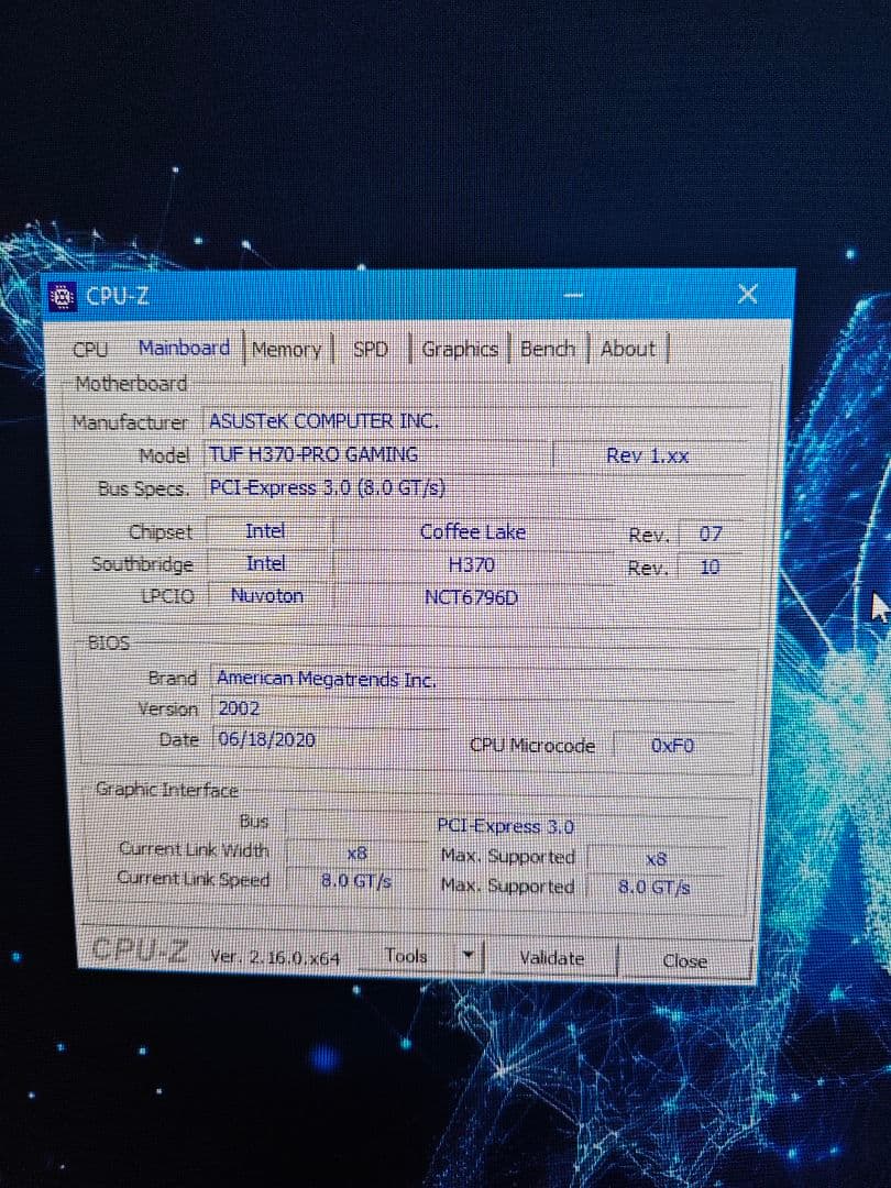 ASUS TUF H370 CPU:i5-8400 メモリ:DDR4 16GB