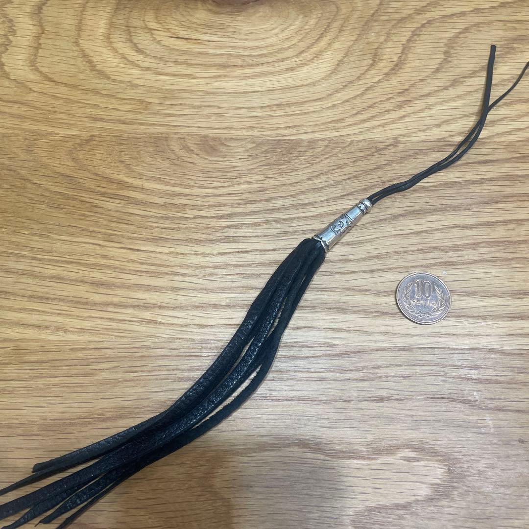 レザー フリンジ シルバー