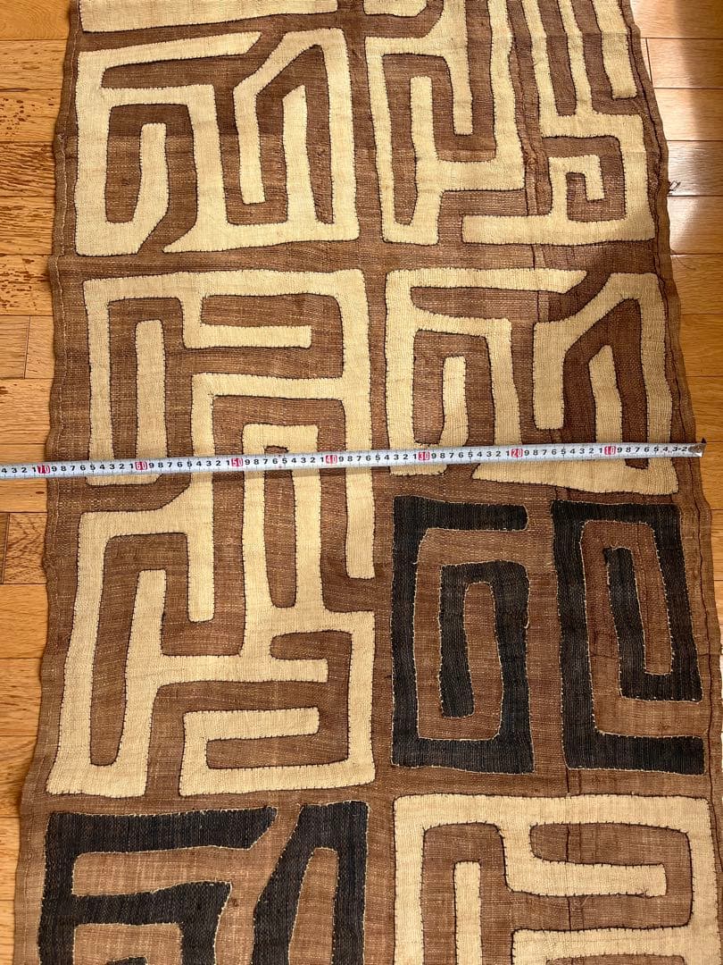 【希少・アフリカ クバ布 4m20cm】インテリアやアートに最適！