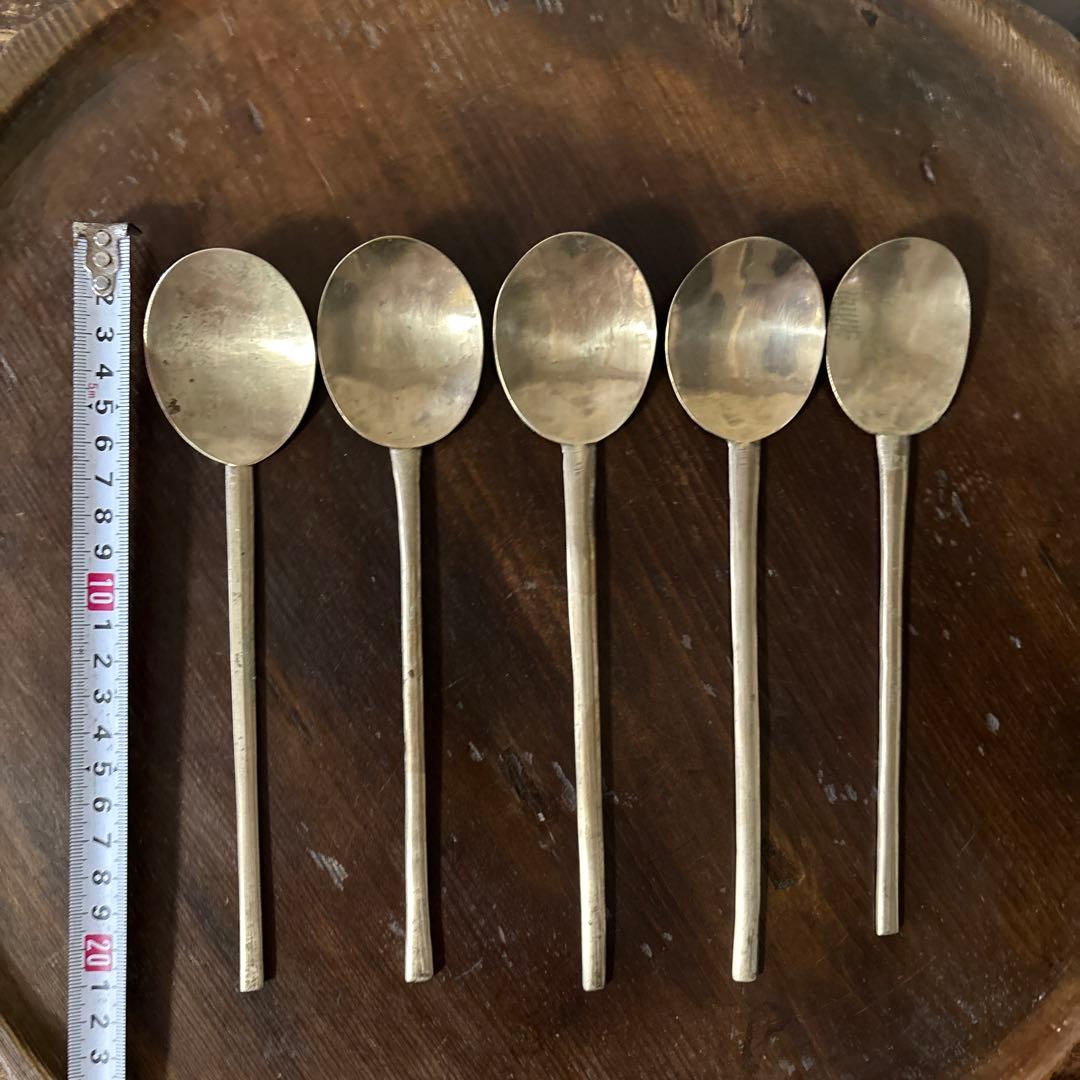 李朝スッカラ5点　(g228)韓国スプーン.アンティーク.ヴィンテージ.古道具