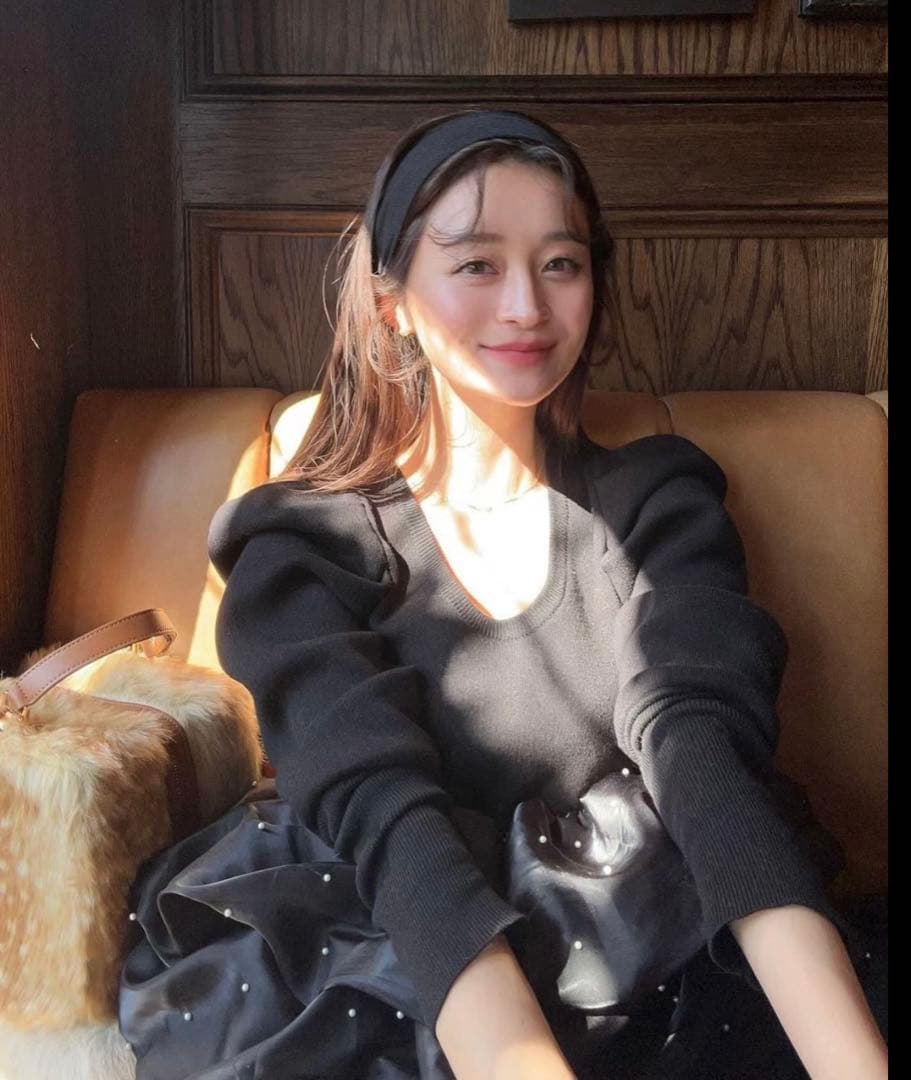 bibiy AMELIE PEPURAMU KNIT ブラック