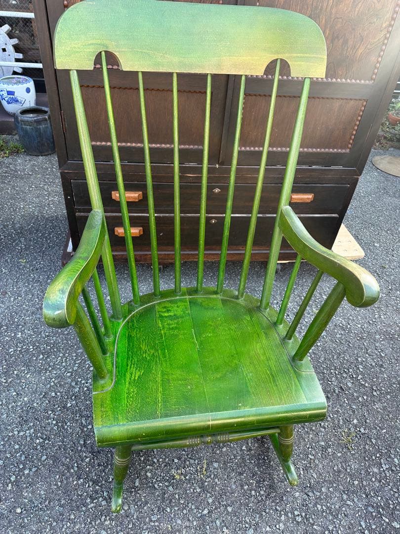 サマーセール‼️キツツキ ロッキングチェア 稀少グリーンヴィンテージ