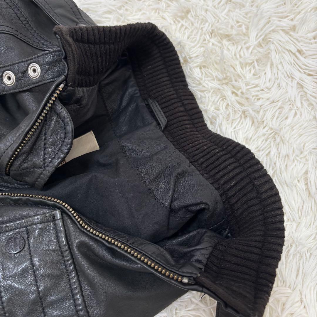 ディーゼル レザージャケット ライダースジャケット シングル 羊革 ブラック