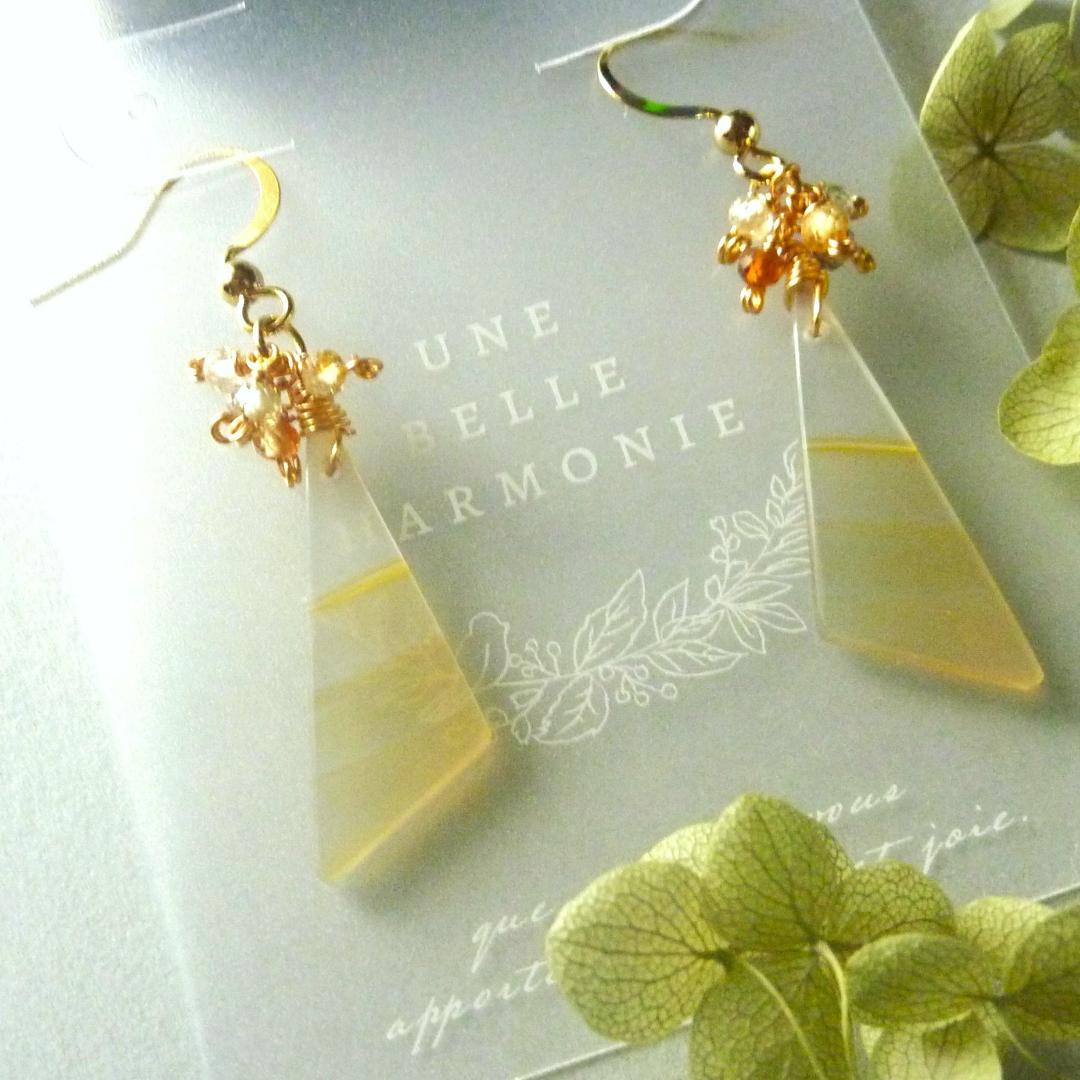 Kaya 様＊14kgf/天然石アイリスアゲートとマルチカラージルコンのピアス