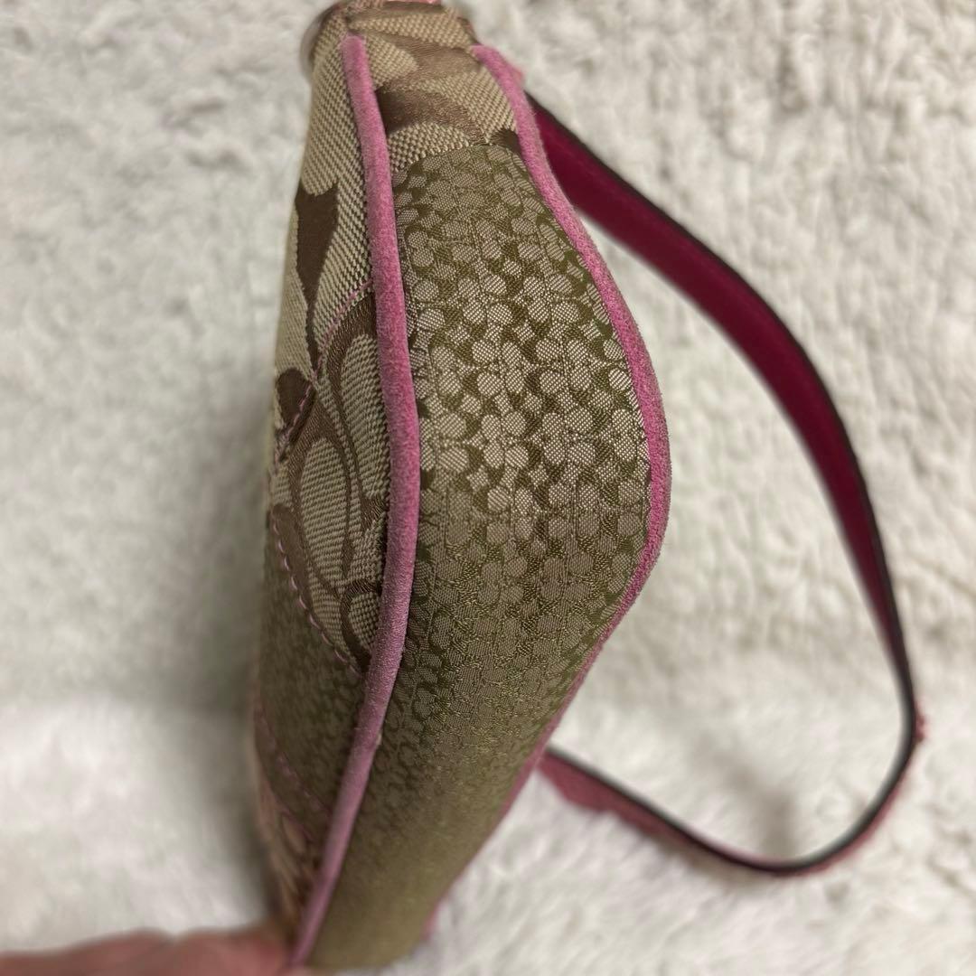 COACH コーチ アクセサリーポーチ シグネチャー ピンク ワンショルダー