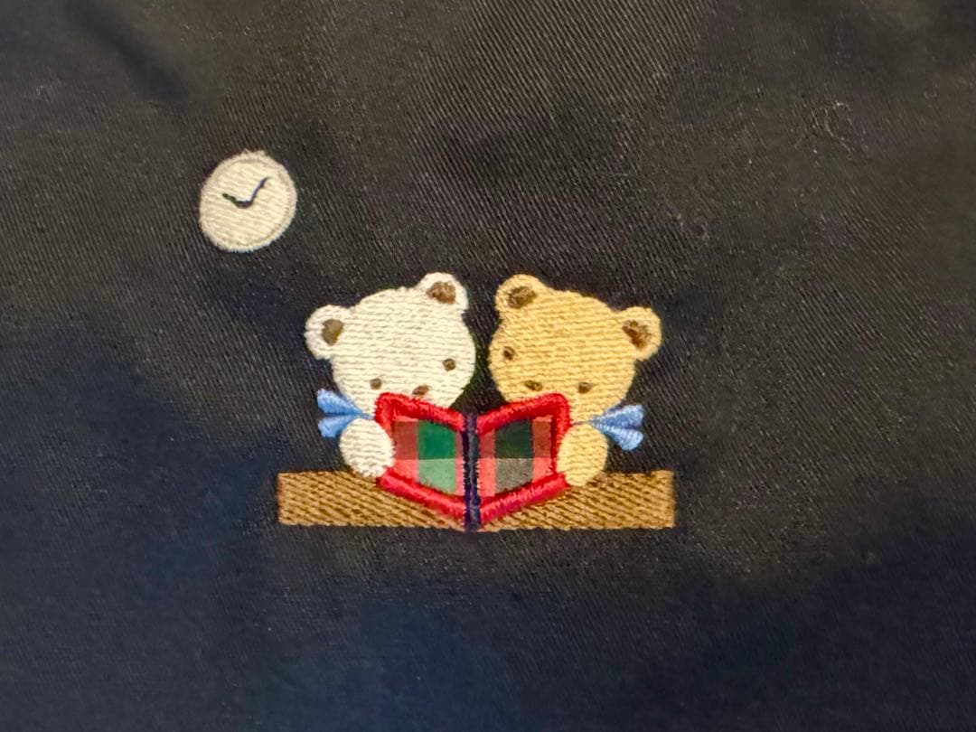 familiar 紺 習い事用バッグ くまの刺繍
