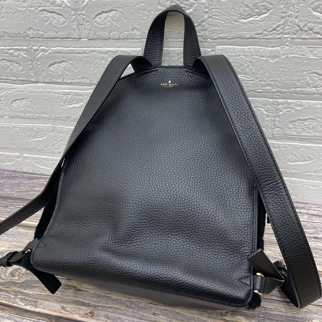 【美品】 kate spade バックパック リュック レザー ムートン