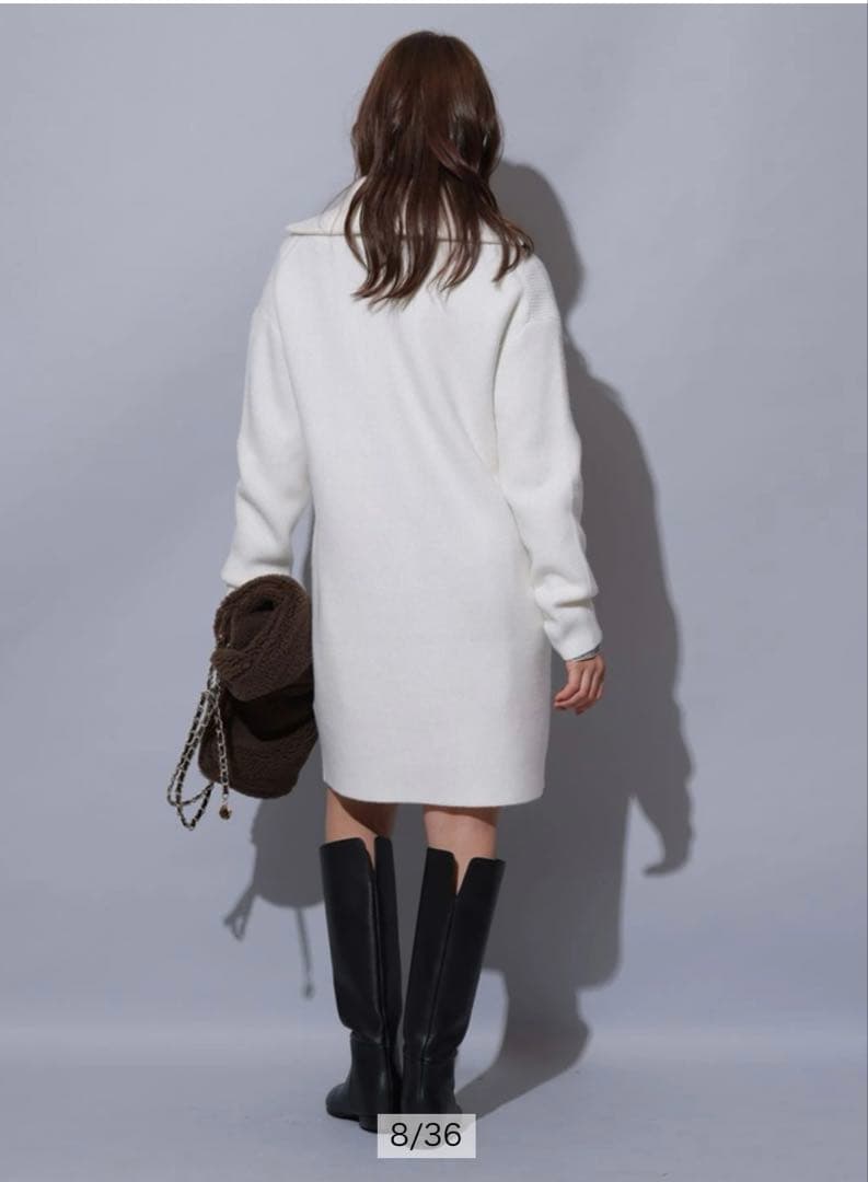 アルページュストーリー ハーフジップ ミニ ニットワンピース