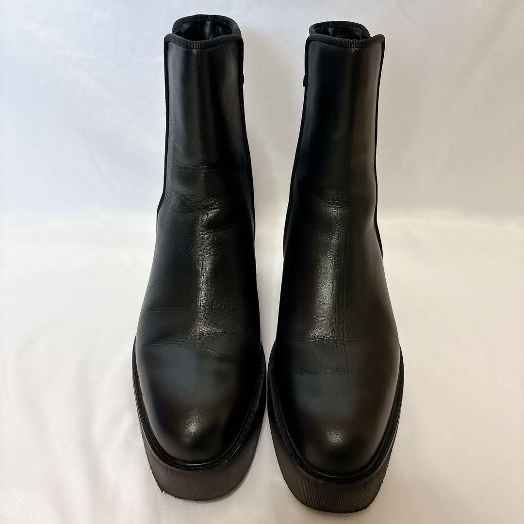 ランバン 厚底 ブラック レザー サイドゴアブーツ 24cm ロング