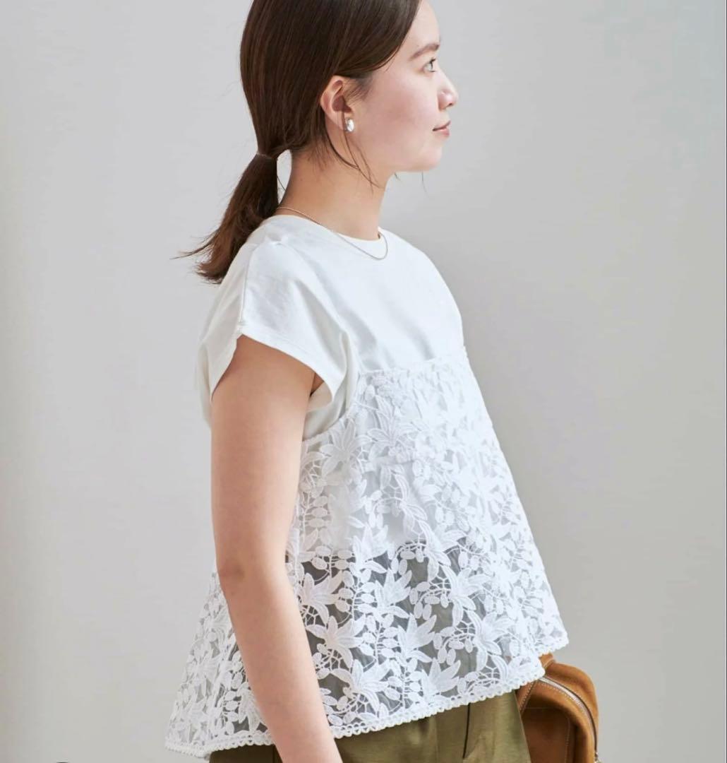 iena 刺繍レースキャミソール