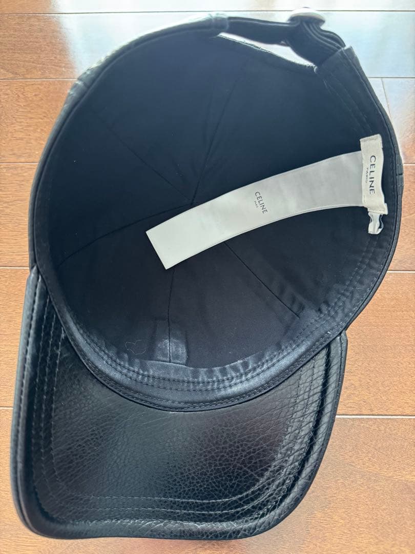美品！CELINE トリオンフレザーベースボールキャップ L