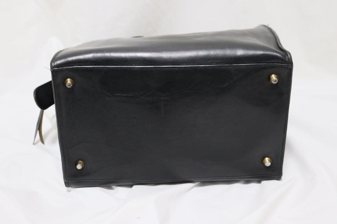 CLARE V. クレア ヴィヴィエ レザー　ブラック ボストンバッグ