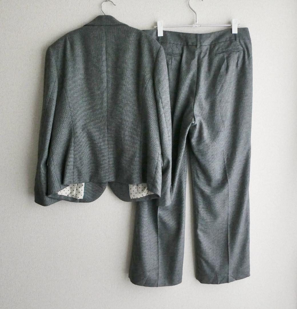 TRANS WORK　大きいサイズ カシミヤ混 パンツスーツ セットアップ