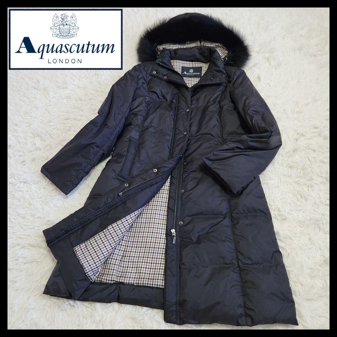 【訳あり美品】アクアスキュータム 黄金比 3WAY ダウンコート フード ファー