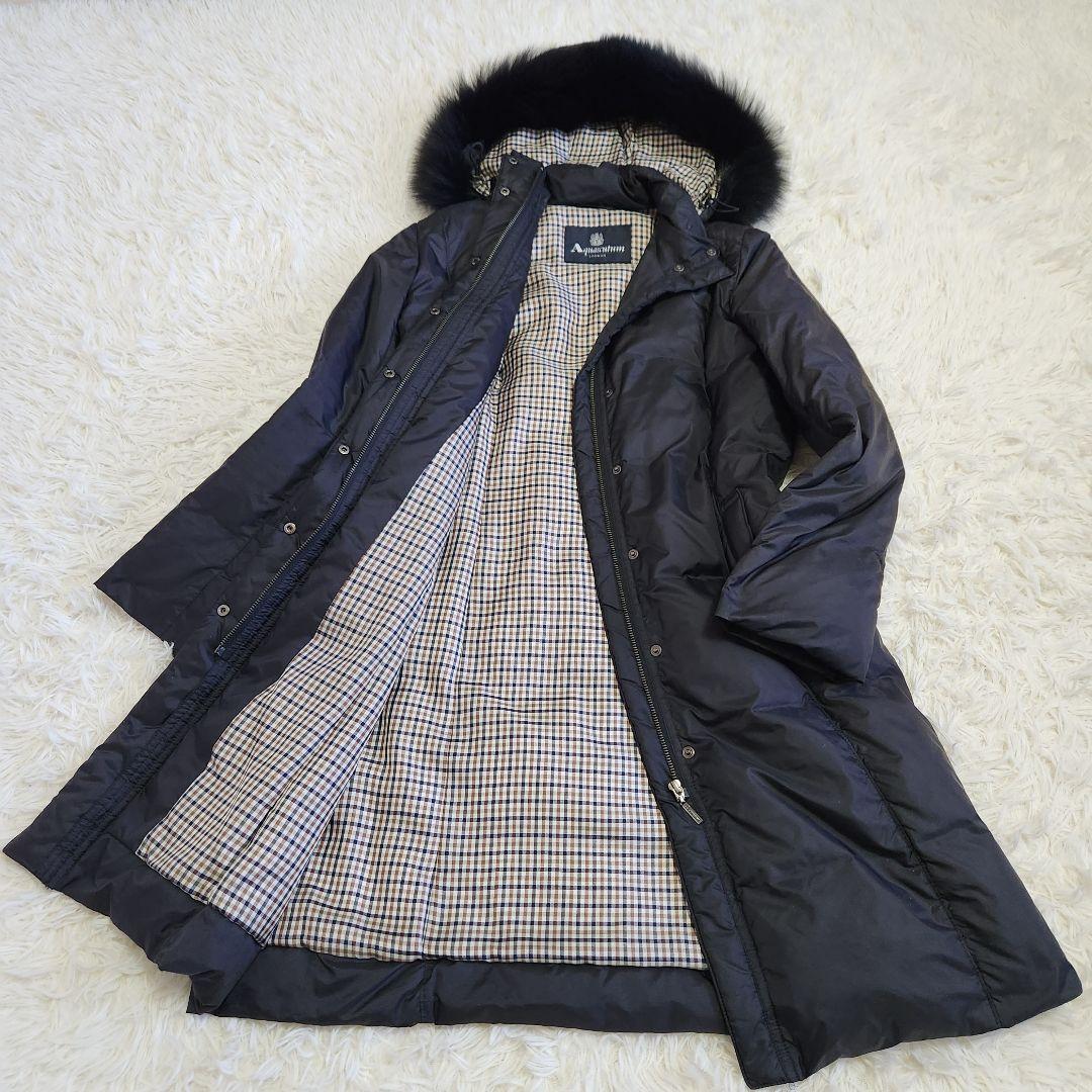 【訳あり美品】アクアスキュータム 黄金比 3WAY ダウンコート フード ファー