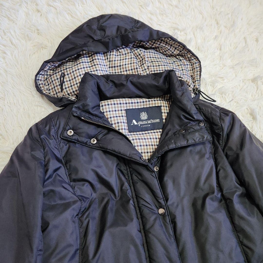 【訳あり美品】アクアスキュータム 黄金比 3WAY ダウンコート フード ファー