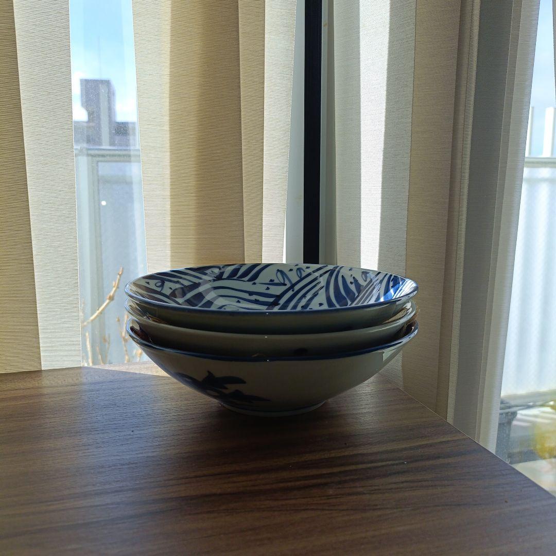 源右衛門　絵柄違い深皿 3点セット