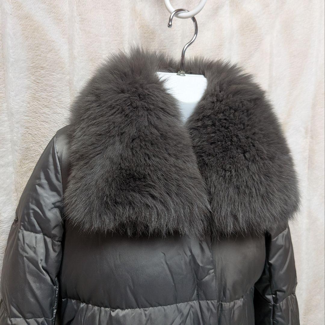 Theory luxe ダークグレー ロングダウンジャケットコート　38（M）