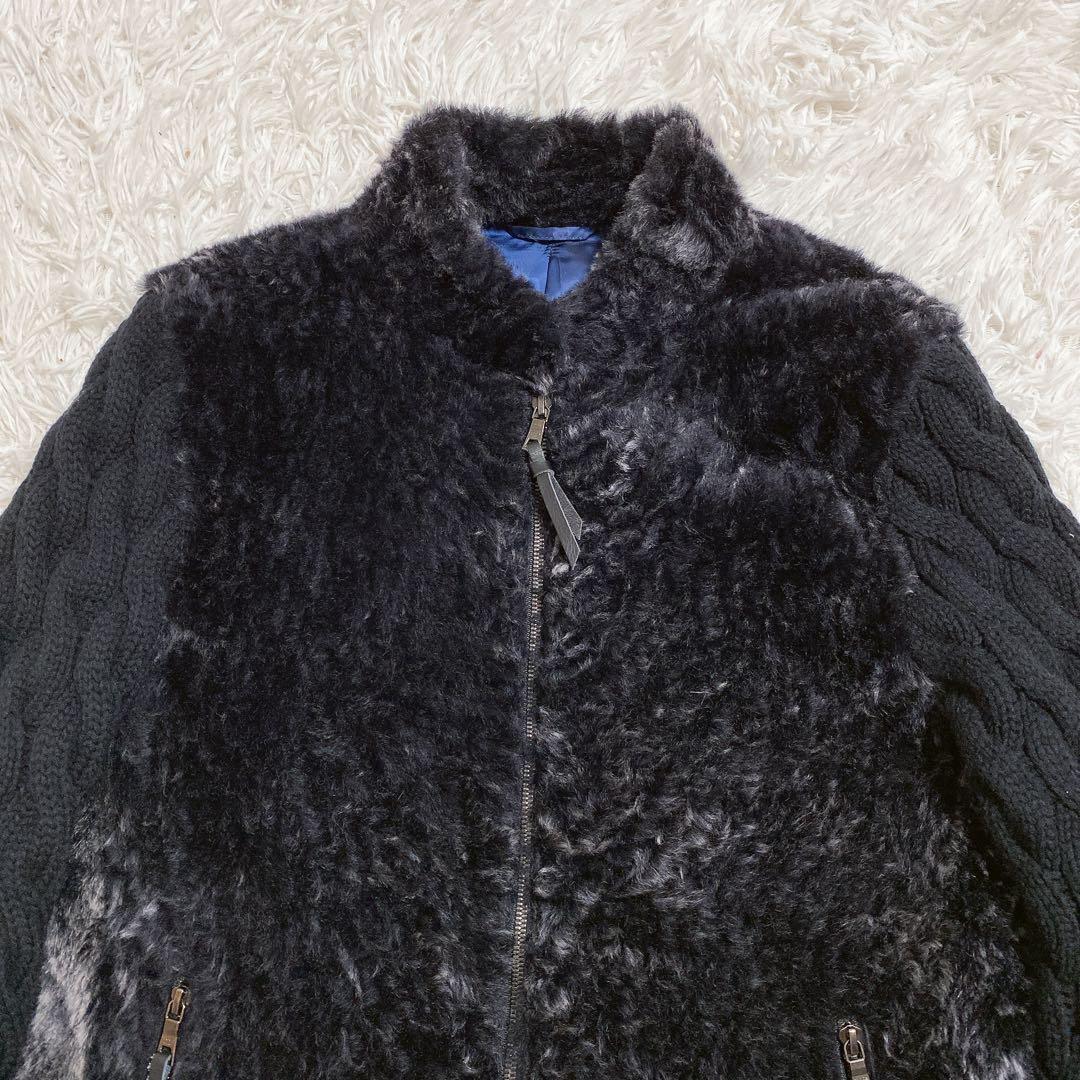 EPOCA UOMO シープファー×ニット ドッキング ブルゾン 50 XL