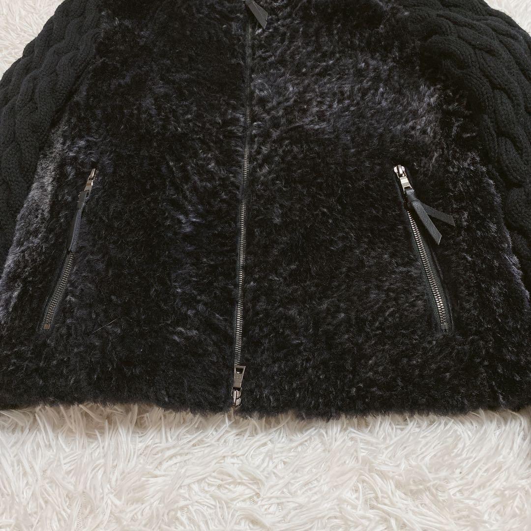 EPOCA UOMO シープファー×ニット ドッキング ブルゾン 50 XL