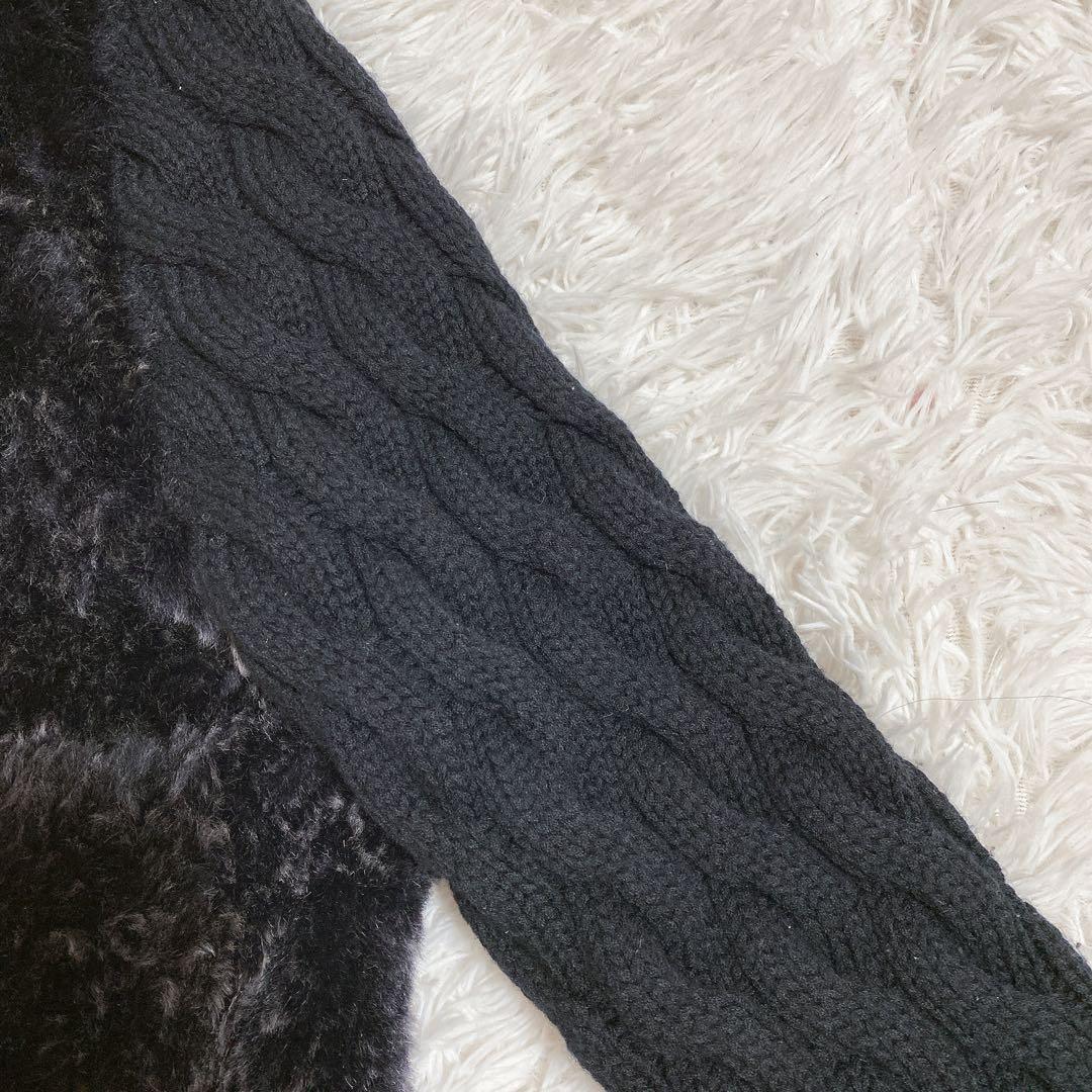 EPOCA UOMO シープファー×ニット ドッキング ブルゾン 50 XL