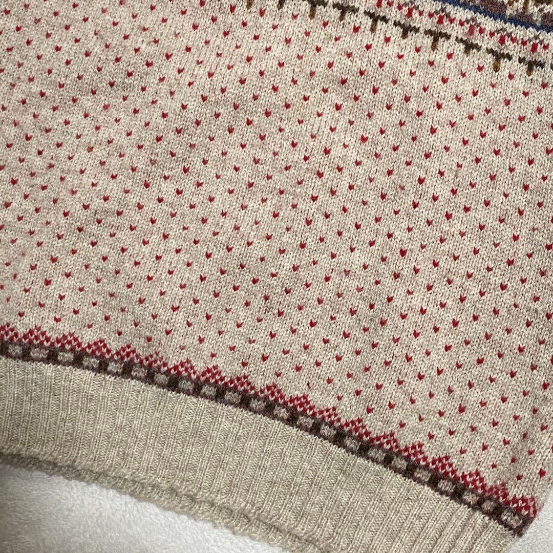 Jamieson's フェアアイル バーズアイ Vネック ベスト S