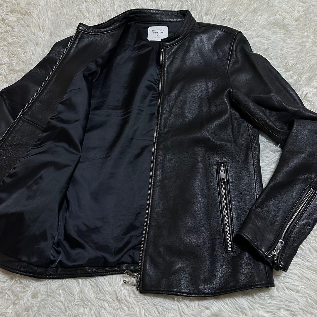 希少 レザー ライダース ジャケット 羊革 M
