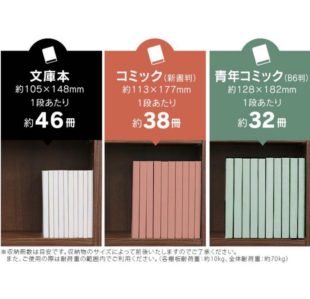 本棚　カラーボックス　薄型　コミックラック　オフホワイト　5段　スリム　大容量