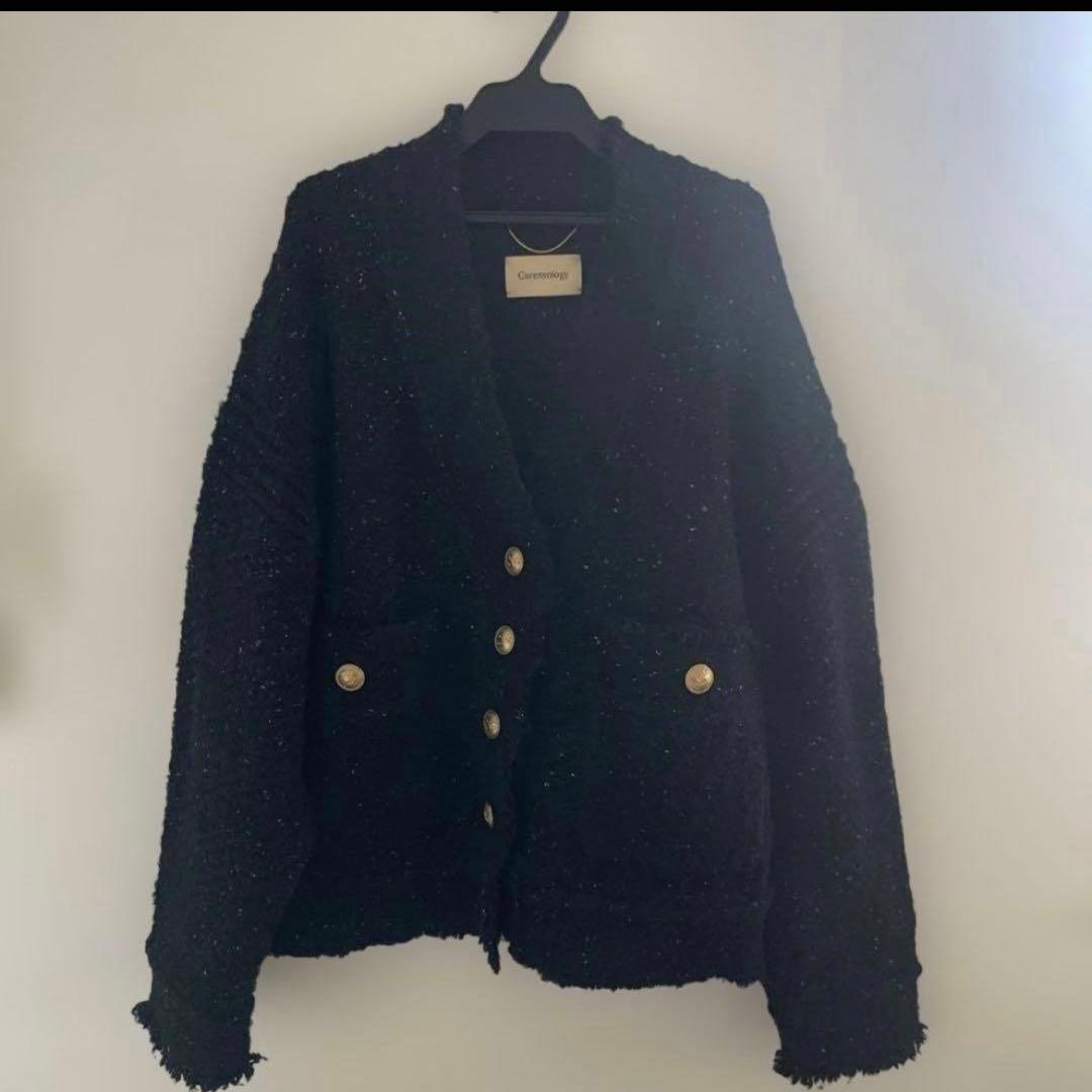 Curensology(カレンソロジー)/ツイーディヤーンニットカーディガン