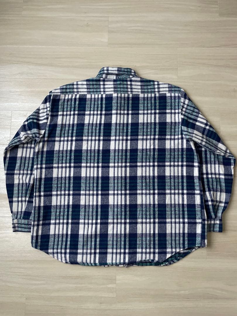 80s ファイブブラザー USA製 ネルシャツ 2XL ネイビー ホワイト 美品