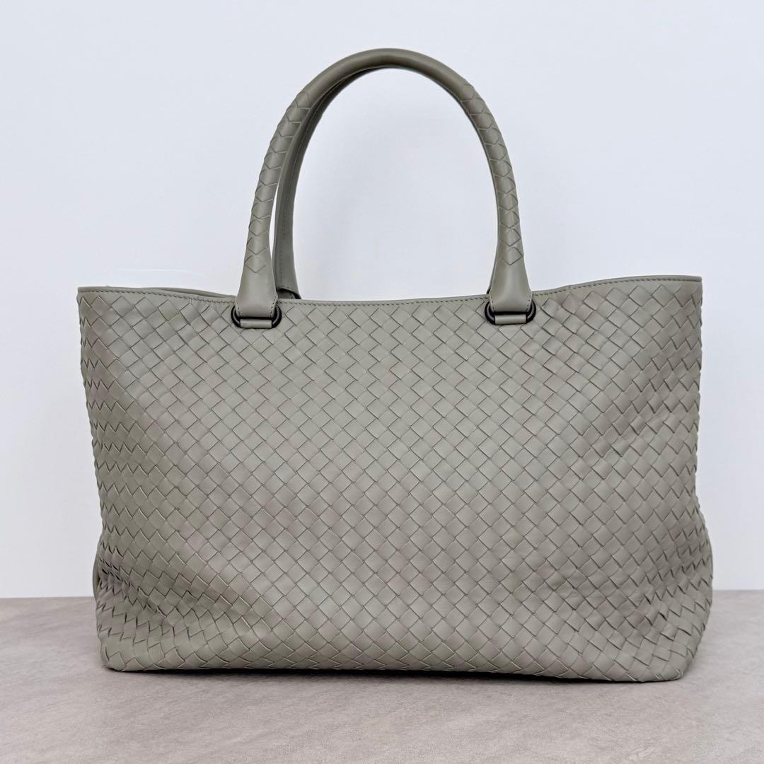 極美品 BOTTEGA VENETA トートバッグ イントレチャート グレー
