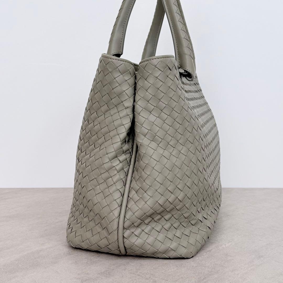 極美品 BOTTEGA VENETA トートバッグ イントレチャート グレー