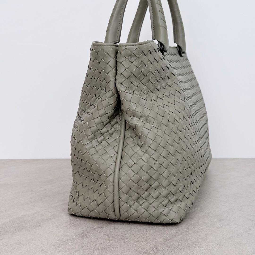 極美品 BOTTEGA VENETA トートバッグ イントレチャート グレー