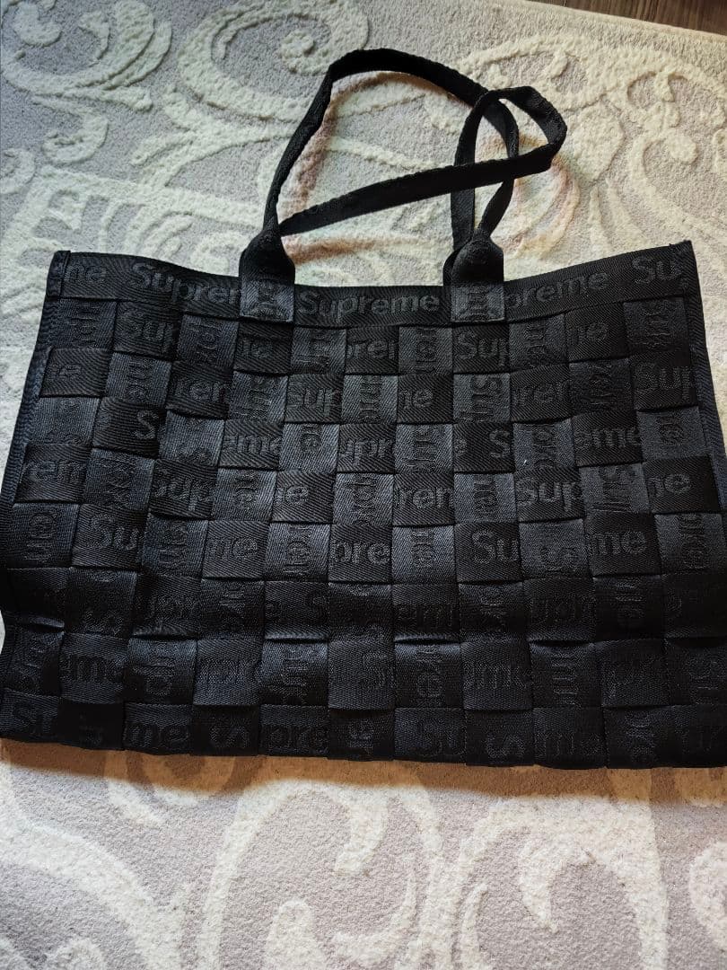 シュプリーム トートバッグ Supreme Woven Tote　美品 ブラック