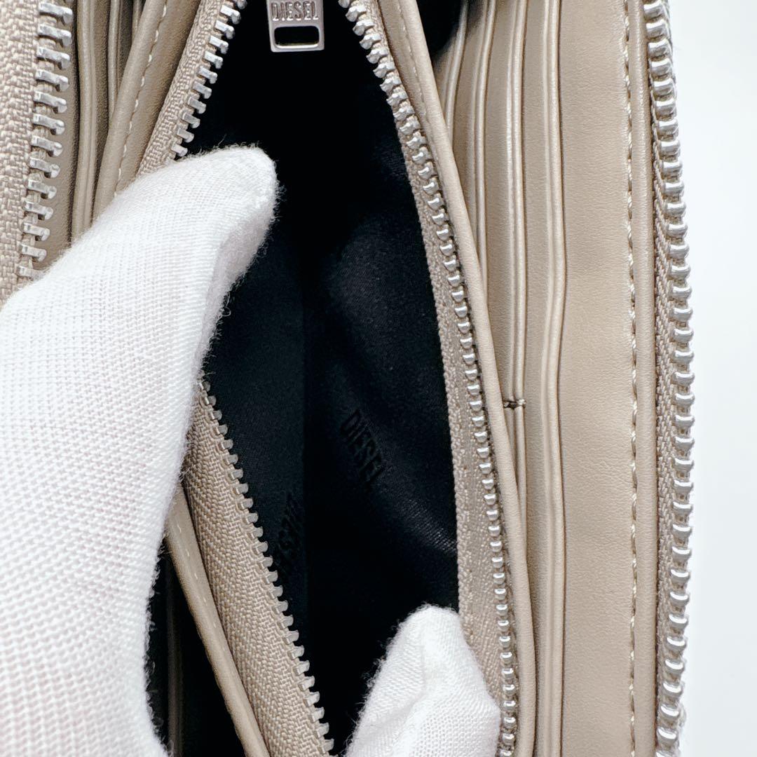 未使用級DIESEL ディーゼル デニム キルティング ラウンドファスナー長財布