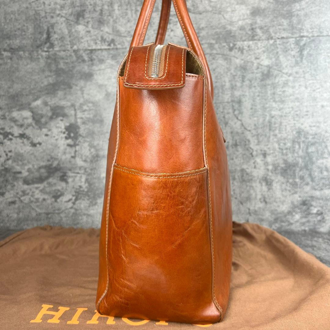 HIROFU ヒロフ カーフレザー バッグ キャラメルブラウン A4対応