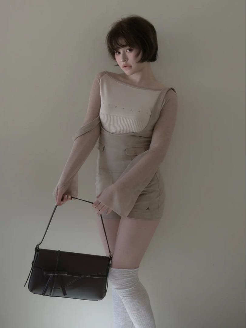 トップス andmary Amari knit tops / mocha brown