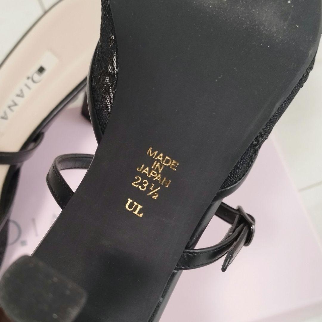 ダイアナ《パールコレクション》パールヒールミュール ブラック