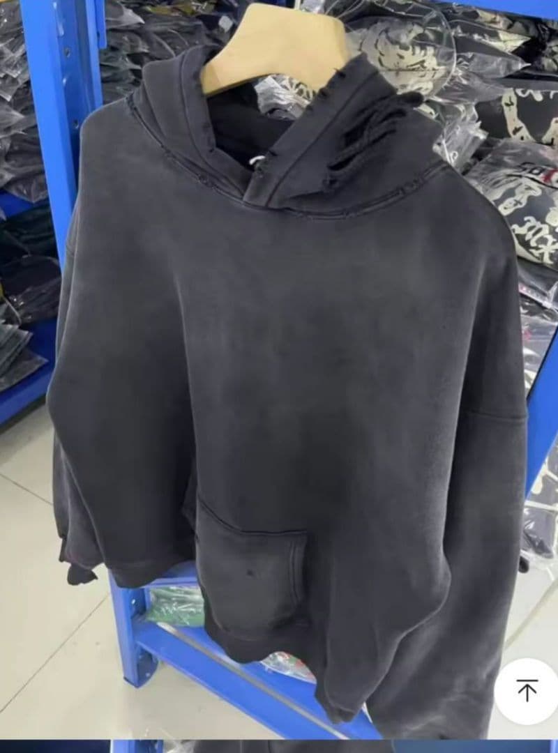 SAINT ブラックパーカー ダメージ加工