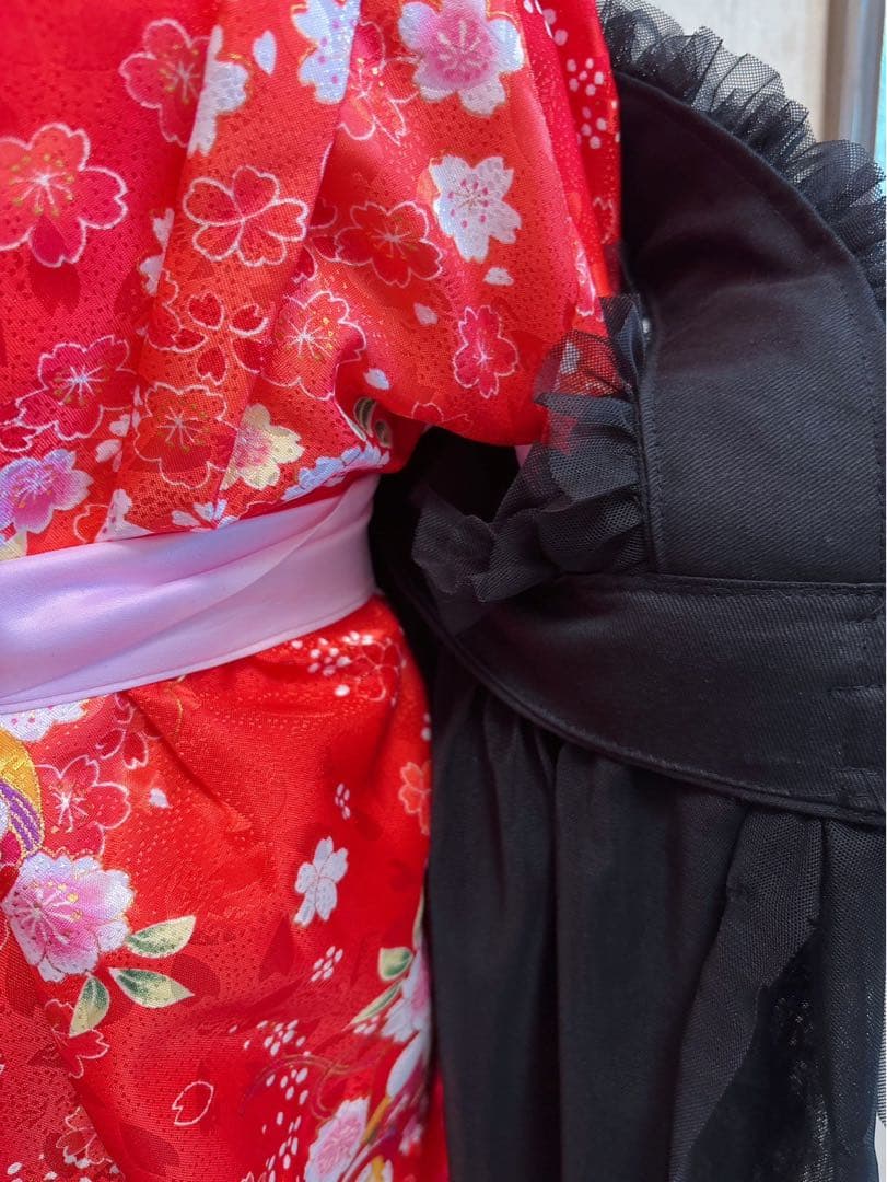 and milk_○ 赤色チュール◇被布エプロン　被布チュール◇