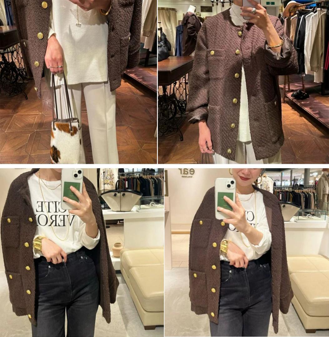 Loungedress ラウンジドレス ツイードジャケット ブラウン