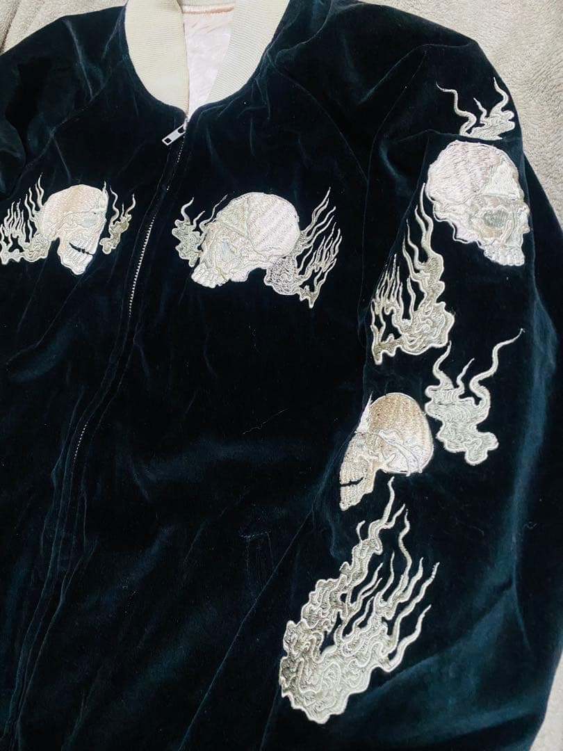 Back Street Crawler 日本　限定　スカジャン スカル　別珍