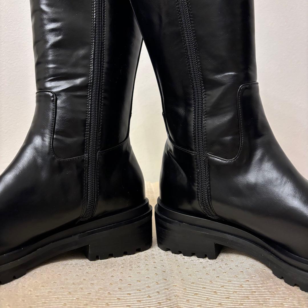 未使用級✨THE glow CANAL JEAN☆ロングブーツ 黒24.5cm