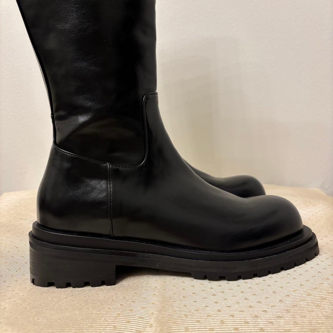 未使用級✨THE glow CANAL JEAN☆ロングブーツ 黒24.5cm