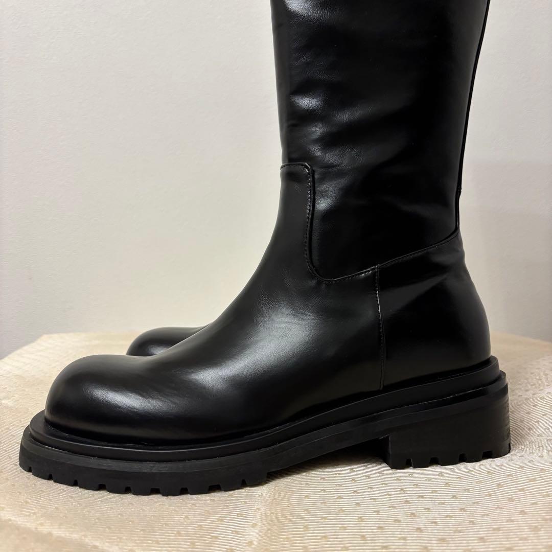 未使用級✨THE glow CANAL JEAN☆ロングブーツ 黒24.5cm