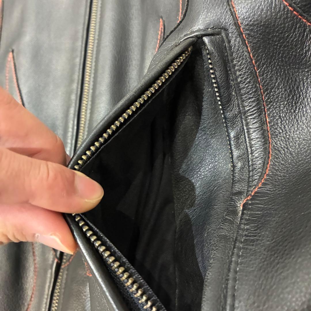 s*i様 Harley-Davidson　レザージャケット　ファイヤーパターン