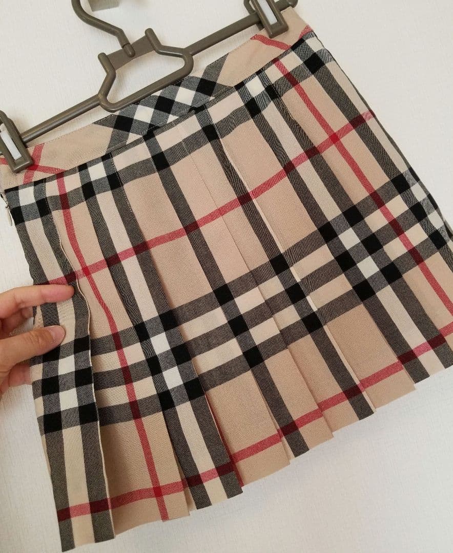 バーバリーキッズスカート 未使用近 ベージュノバチェック女の子120