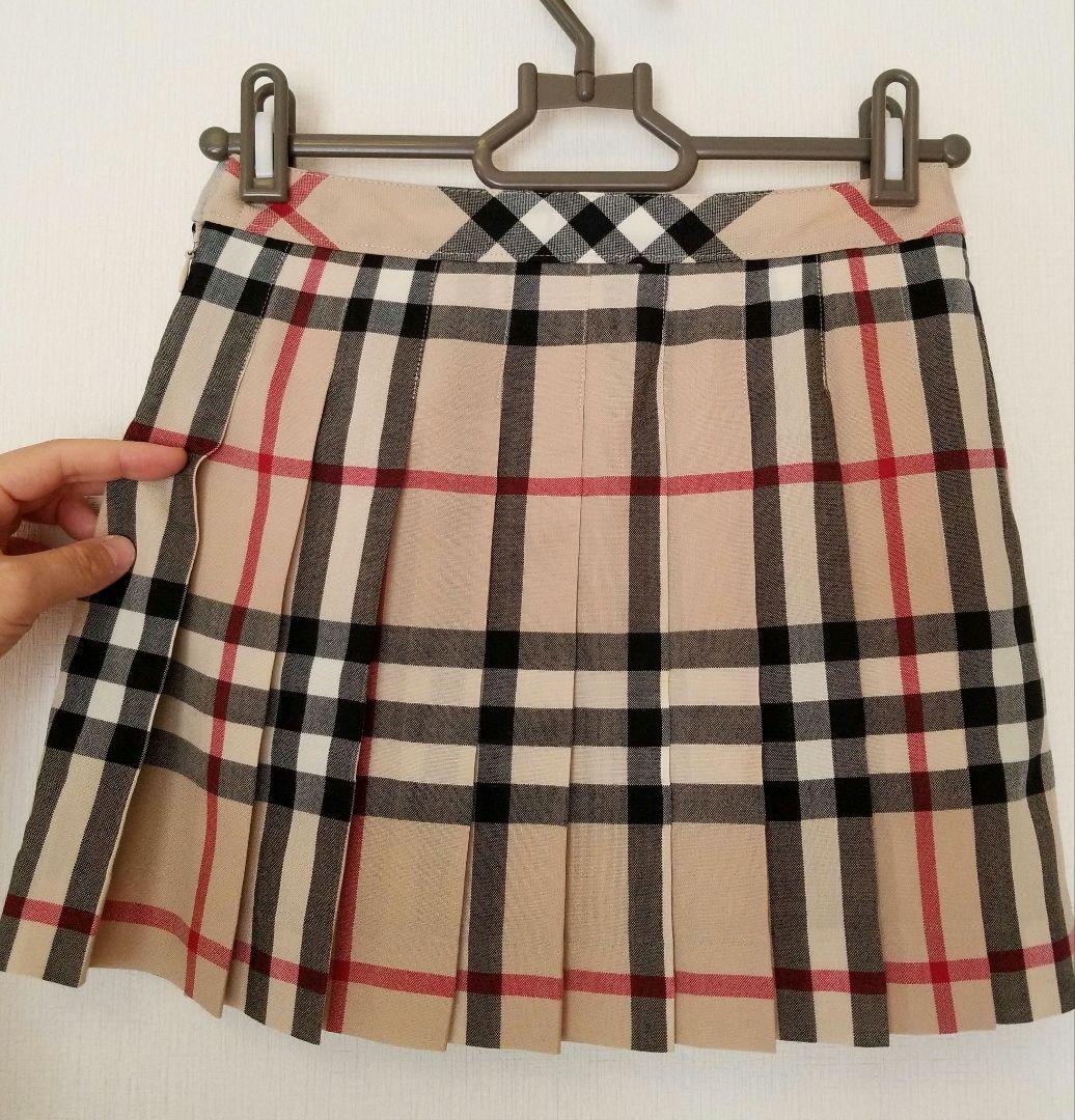 バーバリーキッズスカート 未使用近 ベージュノバチェック女の子120