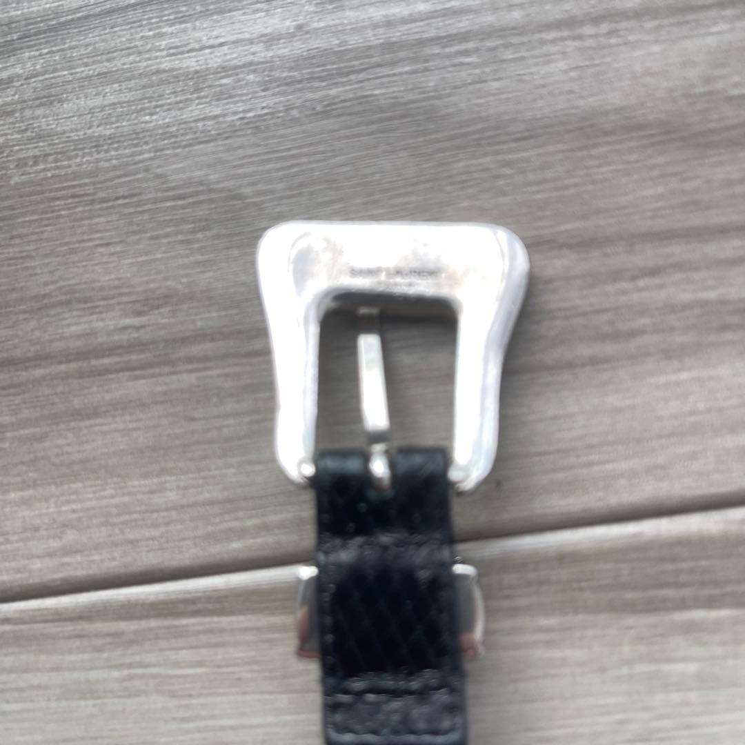 希少SAINT LAURENT PARIS ウェスタンバックルレザーベルト 80